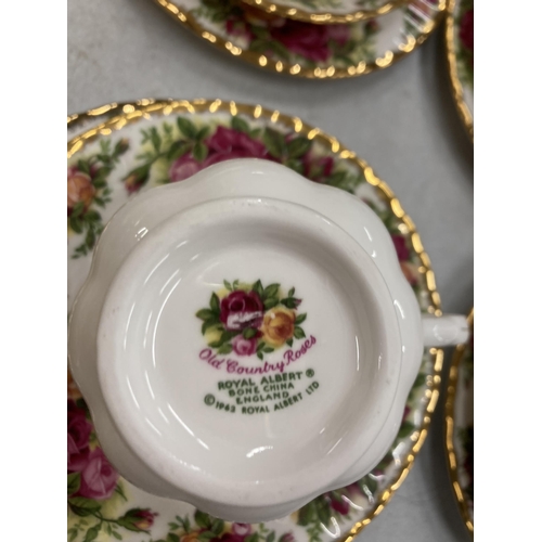 266 - A QUANTITY OF ROYAL ALBERT 'OLD COUNTRY ROSES' TEAWARE TO INCLUDE A SMALL TEAPOT, A CAKE PLATE, SUGA... 