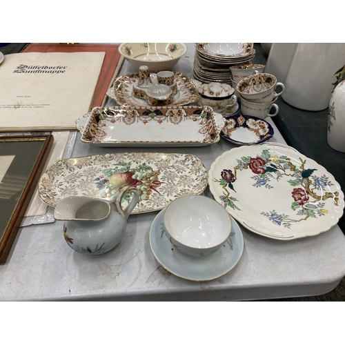 272 - A QUANTITY OF TEAWARE TO INLUDE BURGESS BROTHERS DISHES, PLATES, ETC., FENTON CHINA CUP AND SAUCER, ... 