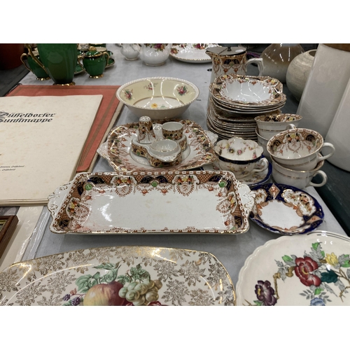 272 - A QUANTITY OF TEAWARE TO INLUDE BURGESS BROTHERS DISHES, PLATES, ETC., FENTON CHINA CUP AND SAUCER, ... 