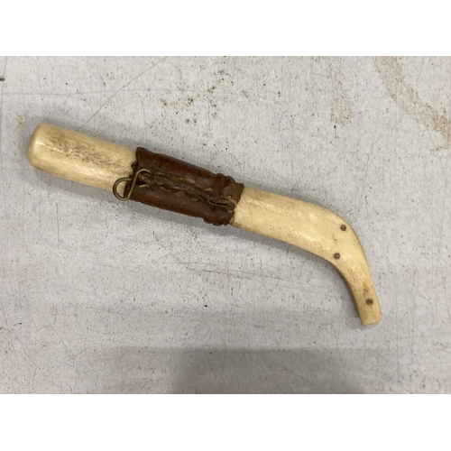 285 - A HANDCRAFTED BONE NORDIC SAMI KNIFE AND SHEATH