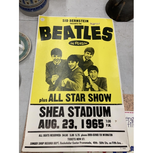 289 - TWO BEATLES FILM AND CONCERT POSTERS