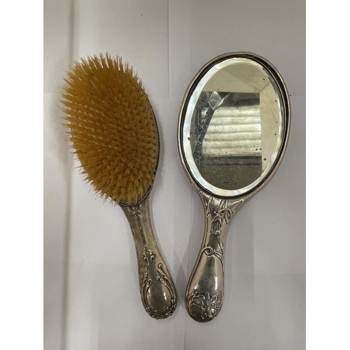 30 - TWO HALLMARKED SILVER DRESSING TABLE ITEMS, ONE CHESTER THE OTHER BIRMINGHAM TO INCLUDE A BRUSH WITH... 