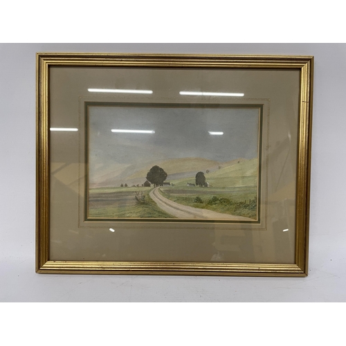 65 - A J A WEIR WATERCOLOUR OF KILSPINDLE, CARSE OF GOWRIE FROM THE WOODS OF ANNAST COTTAGE, 40CM X 32CM