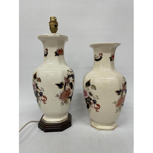 66 - A MASON'S MANDALAY TABLE LAMP AND VASE