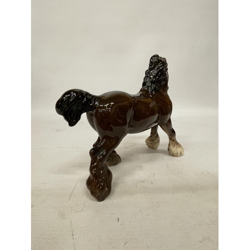 737 - A ROYAL DOULTON FIGURE OF A CANTERING SHIRE HORSE