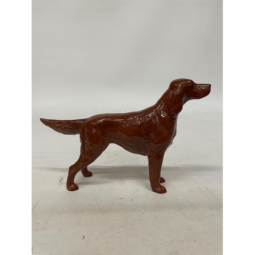 741 - A VINTAGE BESWICK GLAZED FIGURE OF AN IRISH SETTER