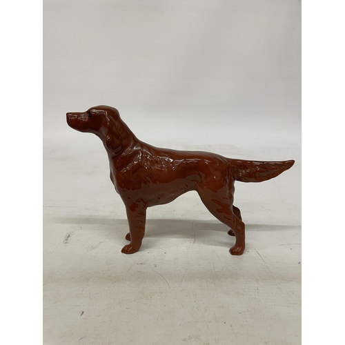 741 - A VINTAGE BESWICK GLAZED FIGURE OF AN IRISH SETTER