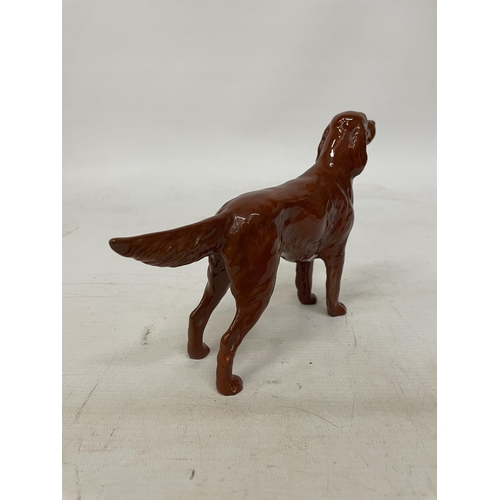 741 - A VINTAGE BESWICK GLAZED FIGURE OF AN IRISH SETTER