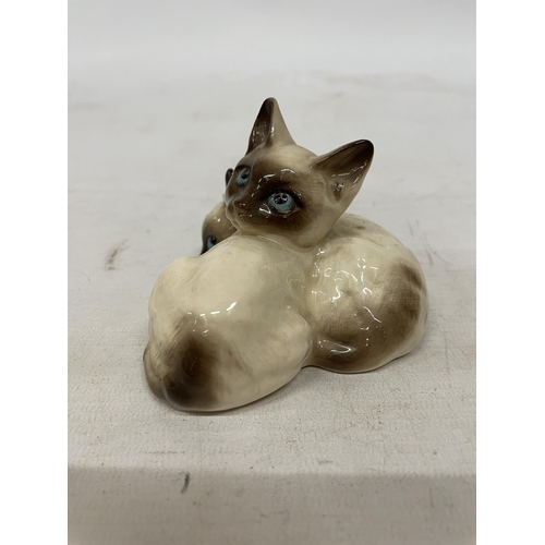 743 - A BESWICK FIGURE OF TWO SIAMESE KITTENS