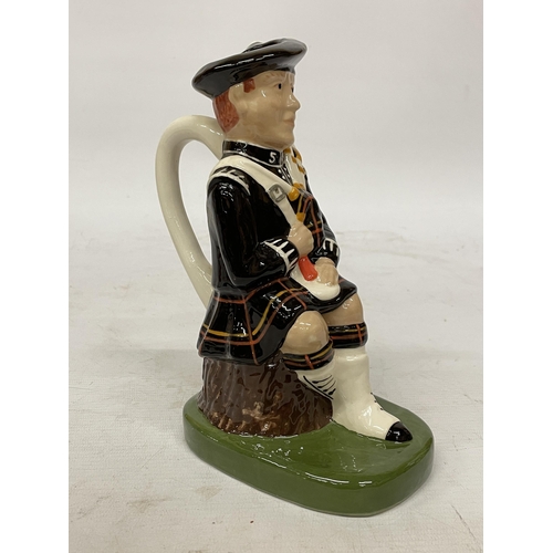 750 - A TONY WOOD CHARACTER JUG OF A PIPER TOGETHER WITH A ROY KIRKHAM TOWN CRIER CHARACTER JUG