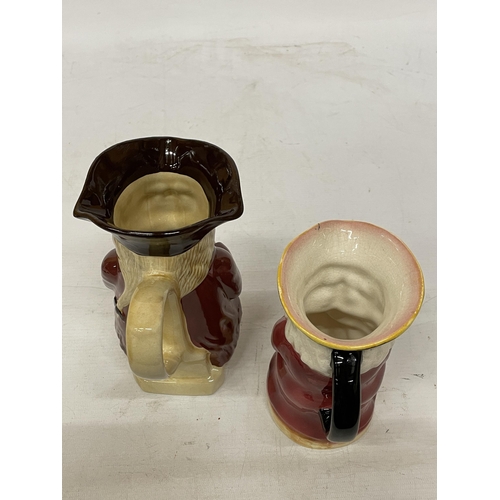 751 - A TONY WOOD PHILPOT CHARACTER JUG TOGETHER WITH A BURLINGTON WARE JUG - THE WINKER