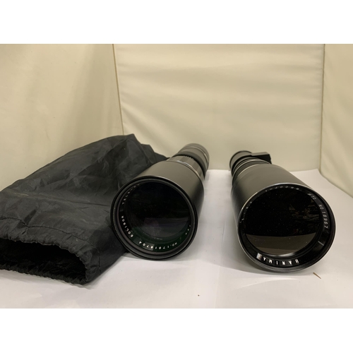 488 - TWO ZOOM LENS, HANIMAR AND SALIDOR, ONE : 63F=400MM