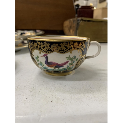 803 - A VINTAGE BOOTHS, 'EXOTIC BIRDS' TEASET TO INCLUDE A SMALL TEAPOT WITH ROSE FINIAL, CAKE PLATE, SUGA... 