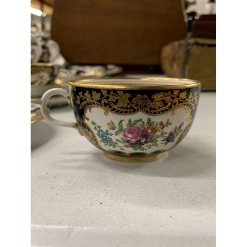 803 - A VINTAGE BOOTHS, 'EXOTIC BIRDS' TEASET TO INCLUDE A SMALL TEAPOT WITH ROSE FINIAL, CAKE PLATE, SUGA... 