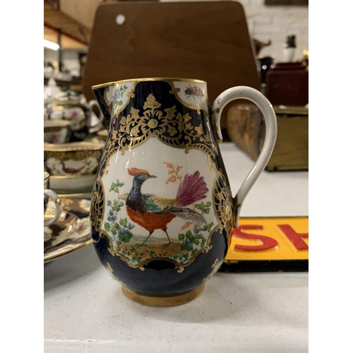 803 - A VINTAGE BOOTHS, 'EXOTIC BIRDS' TEASET TO INCLUDE A SMALL TEAPOT WITH ROSE FINIAL, CAKE PLATE, SUGA... 