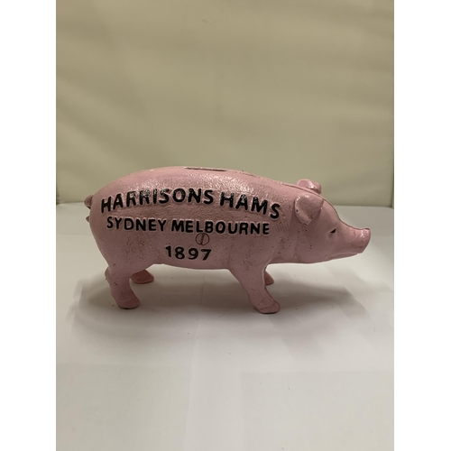 808 - A CAST BUTCHER'S PIG 'HARRISON'S HAMS' MONEY BOX