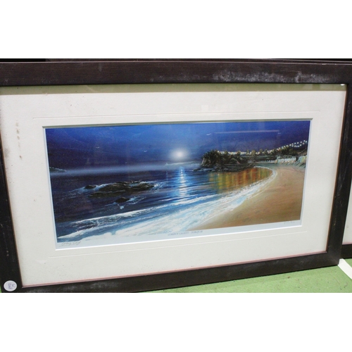 1037 - TWO FRAMED LIMITED EDITION PRINTS OF CORBYN LIGJHTS TORQUAY 2032/250 SIGNED AND START POINT AND HALL... 