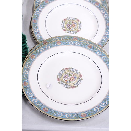 837 - A QUANTITY OF WEDGWOOD CERAMICS TO INCLUDE LEAF PLATES, 'RUNNYMEDE' DINNER PLATES, 'HATHAWAY ROSE' C... 