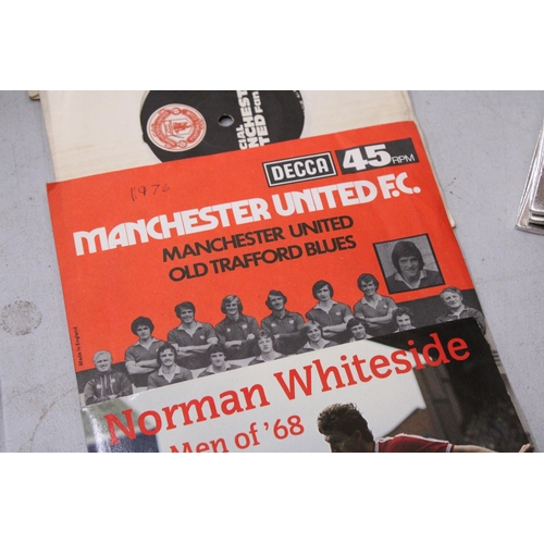 861 - SEVEN MANCHESTER UNITED SINGLES FROM THE 1960'S/70'S TO INCLUDE PICTURE DISC AND COLOURED VINYL