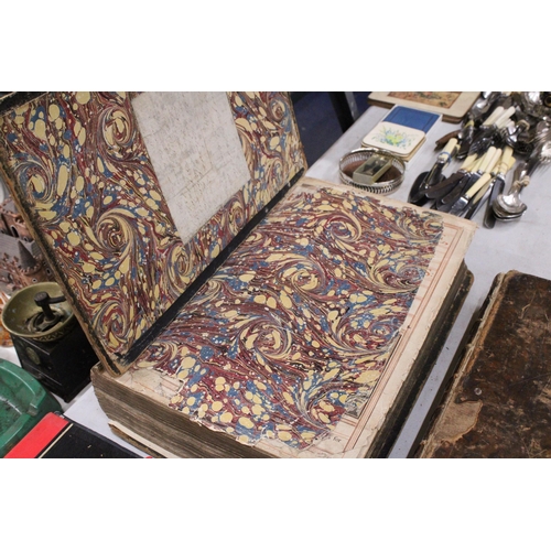 870 - TWO LARGE ANTIQUARIAN BIBLES