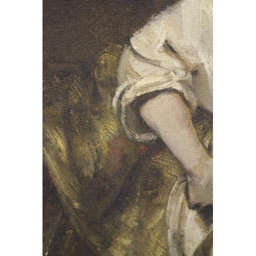 875 - A FRAMED REMBRANDT PRINT - WOMAN BATHING IN A STREAM