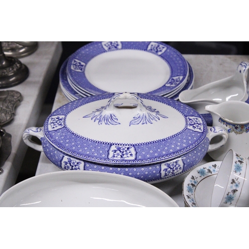 882 - A QUANTITY OF TILLSON DINNERWARE TO INCLUDE TUREENS AND PLATES, PLUS CUPS AND SAUCERS