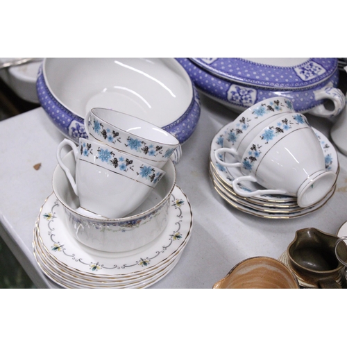 882 - A QUANTITY OF TILLSON DINNERWARE TO INCLUDE TUREENS AND PLATES, PLUS CUPS AND SAUCERS