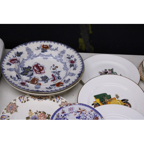 887 - A QUANTITY OF VINTAGE PLATES, CUPS AND SAUCERS