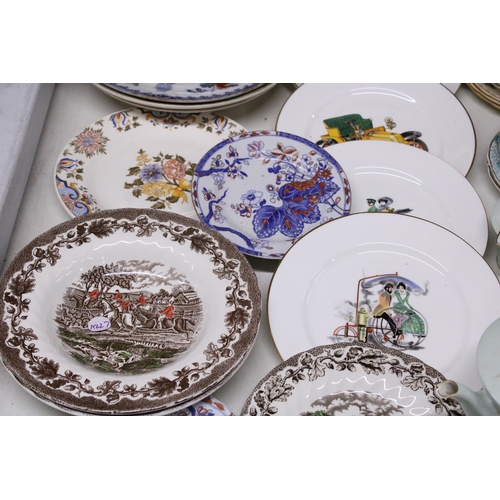 887 - A QUANTITY OF VINTAGE PLATES, CUPS AND SAUCERS