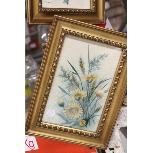 894 - TWO SIGNED FLORAL WATERCOLOURS, ONE FROM 1913, THE OTHER 1914