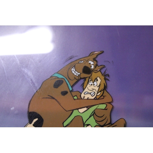 922 - AN ANIMATION ART PRINT OF SCOOBY DOO AND SHAGGY WITH LIMITED EDITION CERTIFICATE TO THE BACK