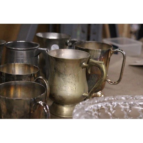 927 - A COLLECTION OF EPNS GOBLETS AND TANKARDS