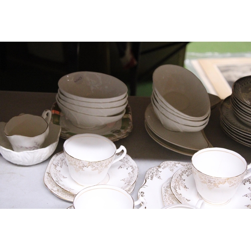 951 - A QUANTITY OF BALFOUR AND SALON CHINA TO INCLUDE CREAM JUGS, SUGAR BOWLS, CAKE PLATES, CUPS, SAUCERS... 