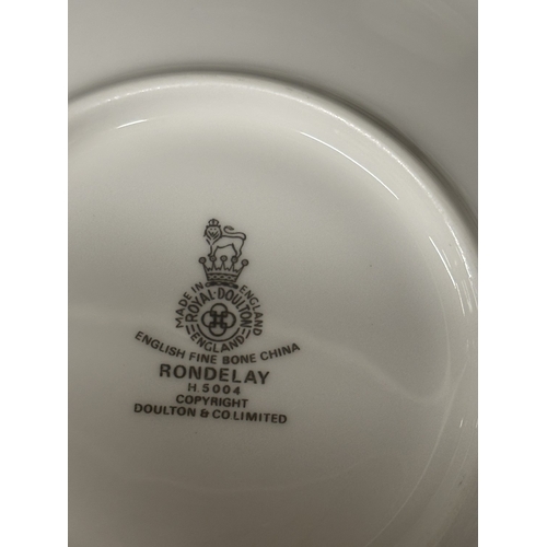 1036 - A LARGE QUANTITY OF ROYAL DOULTON RONDELAY TO INCLUDE A TEAPOT, DINNER PLATES, CUPS AND SAUCERS, SID... 