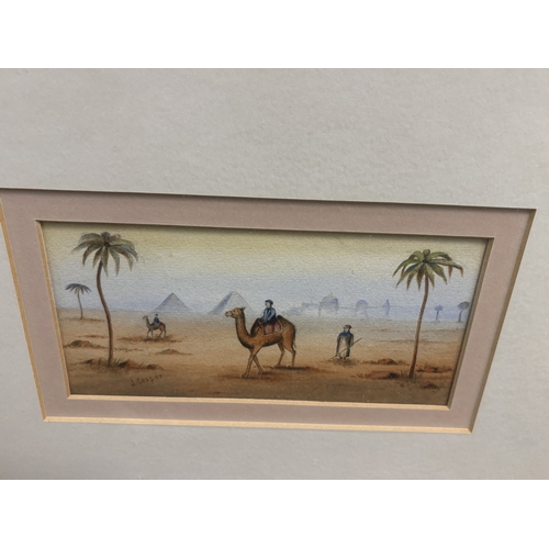 1042 - TWO FRAMED WATERCOLOURS OF ARABIAN SCENES BY J. COOPER