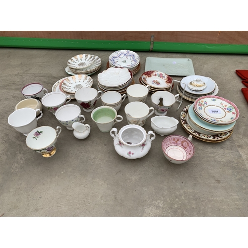 2097 - A COLLECTION OF VARIOUS CERAMIC PLATES, CUPS, SAUCERS, ETC