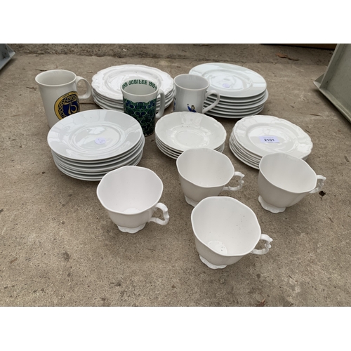 2101 - A COLLECTION OF VARIOUS CERAMIC PLATES, CUPS, SAUCERS, ETC