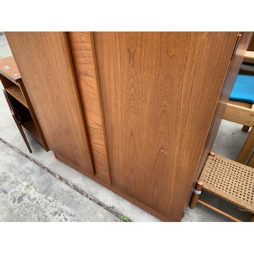 3035 - A RETRO TEAK AUSTIN SUITE TWO DOOR WARDROBE 36