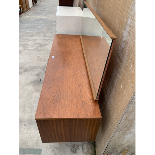 3037 - A RETRO TEAK AUSTIN SUITE SIX DRAWER DRESSING TABLE 57