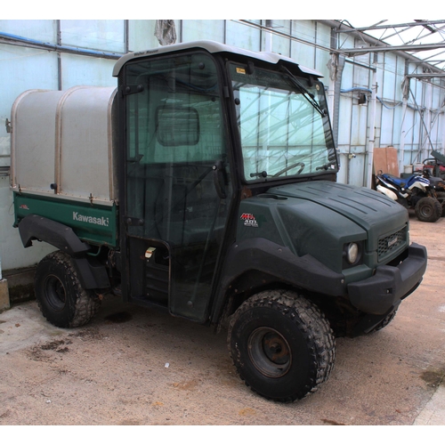 160 - A KAWASAKI MULE 4010 4X4 DIESEL, POWER STEERING, WALTER MASSEY CAB WITH OPENING WINDSCREEN, HIGH,LOW... 