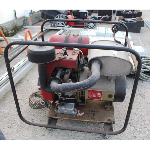 342 - PETROL 240V GENERATOR, UNTESTED  WITH VILLIERS PETROL ENGINE 240V OUTPUT NO VAT