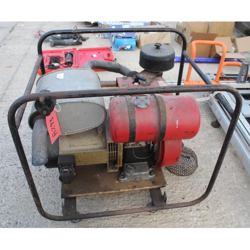 342 - PETROL 240V GENERATOR, UNTESTED  WITH VILLIERS PETROL ENGINE 240V OUTPUT NO VAT