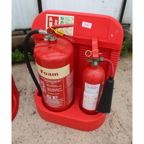 374 - FIRE EXTINGUISHER AND STAND + VAT