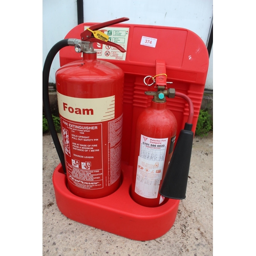 374 - FIRE EXTINGUISHER AND STAND + VAT