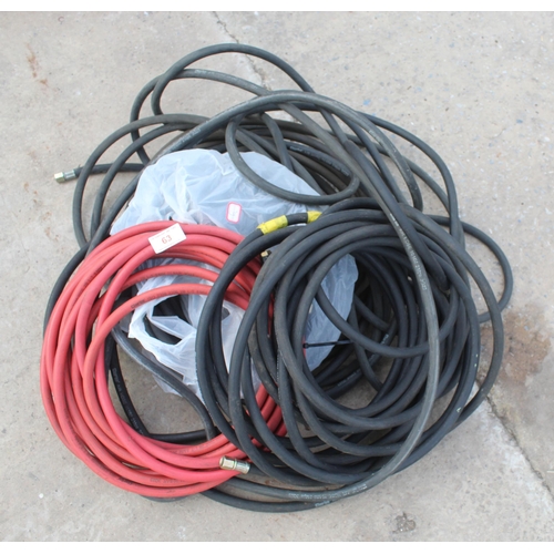 63 - SELECTION OF HIGH PRESSURE HOSES  NO VAT