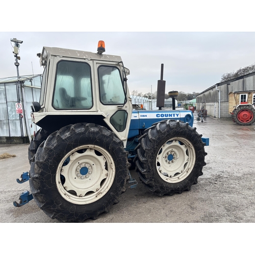 201 - A 1981 COUNTY TW1184 TRACTOR, REGISTRATION NDV 411W, COMPLETE WITH A SET OF 10 COUNTY FRONT WEIGHTS,... 