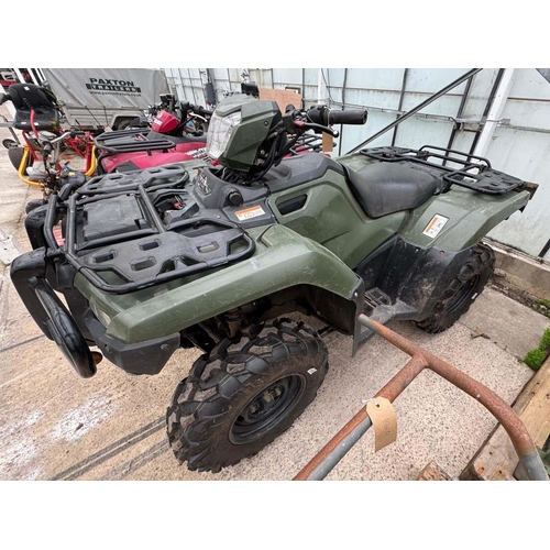 104 - HONDA 520 QUAD BIKE KX70DHN FIRST REG 1/12/20 WITH V5 1330 HOURS THE VENDOR DECLARES A RATTLE WHEN R... 