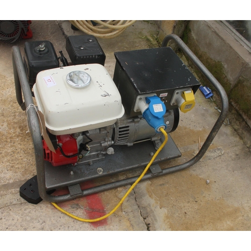 17 - HONDA GX160 GENERATOR 240/110V - WORKING ORDER  NO VAT