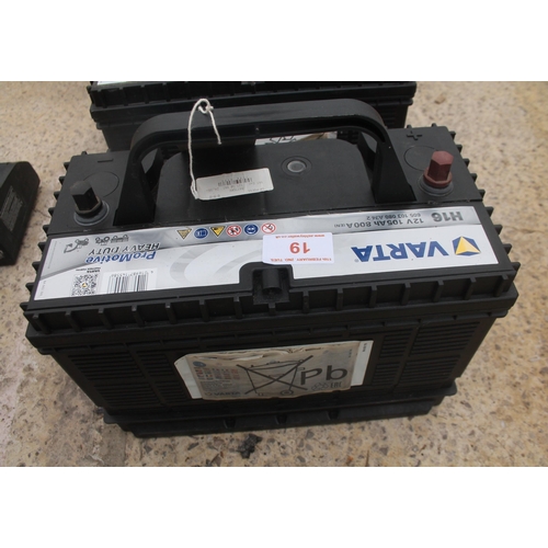 19 - VARTA 12V BATTERY - NO VAT