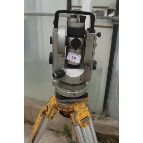 39 - LASER LEVEL ON TRIPOD NO VAT